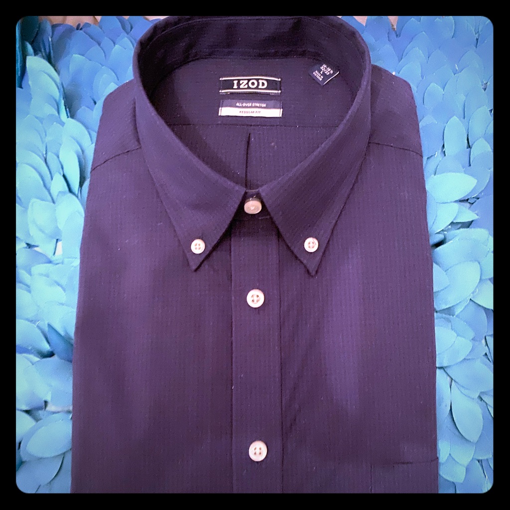 Long Sleeve Izod Button Down Cotton Shirt